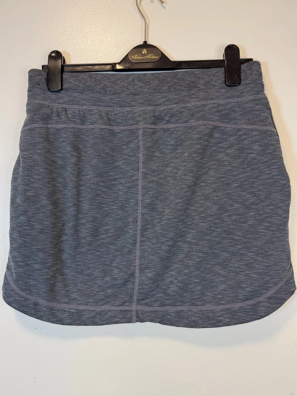 Athleta Techie Terry Mini Skirt‎ Gray Purple Drawstring Waist Women’s Medium